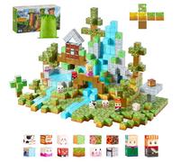 VEVOR Blocchi Magnetici, Set 150 Pezzi, Cubi Magnetici da Costruzione per Bambini, con Castello nella Foresta, Giocattoli Sensoriali STEM Montessori, Giocattolo da Costruzione Impilabile per Bambini