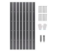 VEVOR Bordatura in Acciaio Lega di Alluminio Antiruggine per Giardino, Bordatura Pieghevoleper Prato Resistente, Facile da Installare, Divisorio Aiuole, Nero 8 Pezzi 1830 x 101 x 1,6 mm