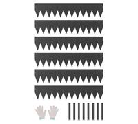VEVOR Bordatura in Acciaio Metallo Antiruggine per Giardino, Bordatura Pieghevole per Prato Resistente, Facile da Installare, Divisorio Aiuole Vialetto, Nero 6 Pezzi 1016 x 203 x 1,5 mm