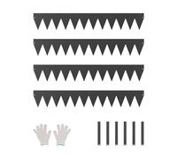 VEVOR Bordatura in Acciaio Metallo Antiruggine per Giardino, Bordatura Pieghevole per Prato Resistente, Facile da Installare, Divisorio Aiuole Cortile, Nero 4 Pezzi 1016 x 152 x 1,5 mm