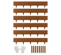 VEVOR Bordatura in Acciaio Metallo Antiruggine per Giardino, Bordatura Pieghevoleper Prato Resistente, Facile da Installare, Divisorio Aiuole, Ruggine 6 Pezzi 1016 x 203,2 x 1,5 mm