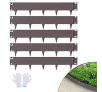 VEVOR Bordatura in Acciaio per Giardini, 5 Bordi per Giardini in Acciaio, Strisce da 39" L x 5" H, Bordi per Martellatura, Bordi per Giardini in Metallo Pieghevoli per Cortile 3,15", Marrone Rustico