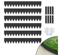 VEVOR Bordatura in Acciaio per Giardini, Confezione da 6 Bordi Acciaio, Strisce da 101,6x15,2 cm, Bordi Martellabili con 8 Clip, Bordi per Giardini in Metallo Pieghevoli per Cortile, Giardino, Prato