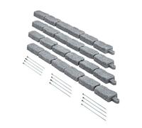 VEVOR Bordatura per Prato in Finta Pietra 1180 x 57 mm Bordatura per Cortile Resistente allo Sbiadimento, Dimensioni di Mattone con Punte di Ancoraggio, per Vialetti, Passerelle, Grigio, 4 Pezzi