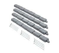 VEVOR Bordatura per Prato in Finta Pietra 1180 x 57 mm Bordatura per Cortile Resistente allo Sbiadimento, Dimensioni di Mattone con Punte di Ancoraggio, per Vialetti, Passerelle, Grigio, 4 Pezzi