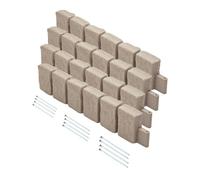 VEVOR Bordatura per Prato in Finta Pietra 1200 x 230 mm Bordatura per Cortile Resistente allo Sbiadimento, Dimensioni di Mattone con Punte di Ancoraggio, per Vialetti, Passerelle, Beige, 4 Pezzi