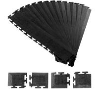 VEVOR Bordo a Clip per Piastrelle di Pavimento 12 Bordi e 4 Angoli Robusto Bordo Modulare a Incastro per Pavimenti da Garage, Compatibile Solo con Tappetini a Incastro a 4 Lati VEVOR, Nero