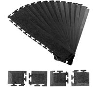 VEVOR Bordo a Clip per Piastrelle di Pavimento 12 Bordi e 4 Angoli Robusto Bordo Modulare a Incastro per Pavimenti da Garage, Compatibile Solo con Tappetini a Incastro a 4 Lati VEVOR, Nero