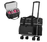 VEVOR Borsa da Bowling con 2 Ruote, 2 Palle e Quattro Rulli, Dotata di Uno Scomparto Separato per le Scarpe e una Tasca per Accessori Grandi, Maniglia Retrattile Estensibile Fino a 950 mm