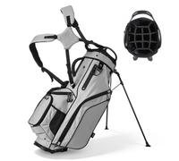 VEVOR Borsa da Golf Portaoggetti Mazze, Borsa da Golf con Supporto da Pavimento Tracolla Doppia Copertura Antipioggia, Materiale in Poliestere Rivestimento Interno in PU 210D 420 x 260 x 930 mm