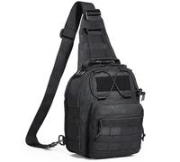 VEVOR Borsa da Viaggio Tattica Borsa a Tracolla 10L con Design Molle Tasche Multiple, Borsa da Viaggio Militare 600D Borsa per Attrezzatura Zaino per Sport Viaggi Campeggio Abbigliamento Fitness Nero