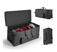 VEVOR Borsa per Batteria Elettronica in 600D, Borsa Imbottita con Ruote, Grande 91,4 x 42,1 x 41,9 cm di Interno, Custodia da Viaggio Leggera con Divisori Rimovibili, Tasche Multiple, Nero