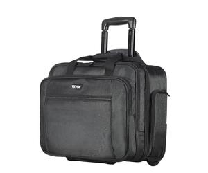 VEVOR Borsa per Laptop e Computer con Rotelle, 43,9 cm, Valigetta con Ruote Girevoli e Maniglia Telescopica Tessuto Oxford, Custodia per Laptop per Lavoro, Viaggi, Sagga per Affari, Nero