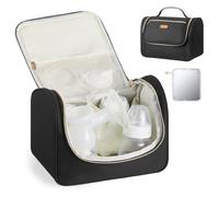 VEVOR Borsa per Tiralatte, Borsa per Biberon con Tappetino Impermeabile, Accessori per l'Estrazione e Conservazione del Latte Materno, per Biberon di Latte per Lavoro, Viaggio, Nero
