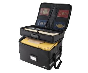 VEVOR Borsa Portadocumenti Ignifuga, Scatola Ignifuga e Impermeabile con Isolamento Termico a 1000°C con Serratura, Borsa Portatile a Due Strati per Documenti da Viaggio, File per Ufficio