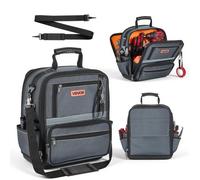 VEVOR Borsa Portautensili 335mm, 34 Tasche, Organizer Portatile per Attrezzi con Base Rigida in Plastica, Ampia Apertura a Cerniera, Tracolla Regolabile, Resistente all'Acqua, per Fai da Te e Cantiere
