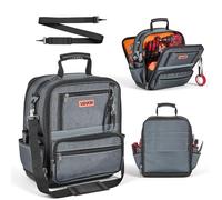 VEVOR Borsa Portautensili 335mm, 34 Tasche, Organizer Portatile per Attrezzi con Base Rigida in Plastica, Ampia Apertura a Cerniera, Tracolla Regolabile, Resistente all'Acqua, per Fai da Te e Cantiere