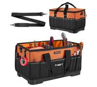 VEVOR Borsa Portautensili 485 mm, 33 Tasche, Organizer Portatile per Attrezzi con Base Rigida in Plastica, Resistente all’Acqua, Tracolla Regolabile e Manico Comdo, Ideale per Fai da Te e Cantiere