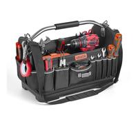 VEVOR Borsa Portautensili Aperta 410 mm, 33 Tasche, Organizer Portatile per Attrezzi con Base in Plastica, Resistente all'Acqua, Manico e Tracolla Regolabile, per Professionisti, Fai da Te e Cantiere