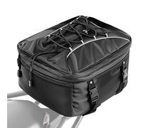 VEVOR Borsa Posteriore per Moto, Espandibile da 22 a 34 L con Copertura Antipioggia Impermeabile, Zaino Portaoggetti per Moto per Sport all'Aria Aperta, con Cinghie, Tasca e Cordino Elastico, Nero