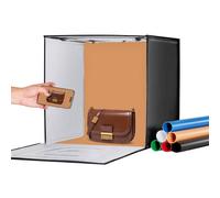 VEVOR Box Fotografico Studio Scatola Luminosa 60x60 cm, Kit Light Box 3000-5600K, Temperatura Colore Regolabile 160LED 6 Fondali, Scatola Luminosa Fotografica da Studio, Tenda per Studio Fotografico