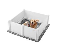 VEVOR Box per il parto dei cani, 122 x 122 x 46 cm, box per cuccioli in plastica PVC con porta regolabile in altezza e tappetino lavabile per la pipì, anti-deformazione, per cani di taglia grande