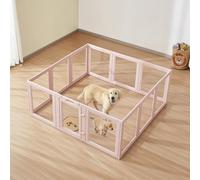 VEVOR Box per Parto di Cani Cuccioli 154x150x60 cm, Recinto per Parto in Plastica per Cani Taglia Grande, Impermeabile con Finestre Trasparenti Serratura per Porta, Kit per Animali Domestici
