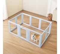 VEVOR Box per Parto di Cani Cuccioli 1930x1245x765mm, Recinto per Parto in Plastica per Cani Taglia Grande, Impermeabile con Finestre Trasparenti Serratura per Porta, Kit per Animali Domestici