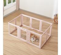 VEVOR Box per Parto per Cani Cuccioli 154x100x60 cm, Recinto Parto in Plastica per Cani di Taglia Media, Impermeabile Trasparente con Finestre e Serratura, Kit Parto per Animali Domestici