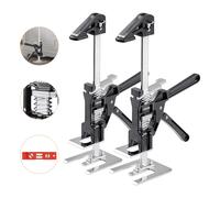 VEVOR Cric a Braccio per Risparmiare Lavoro, 2 PZ, Carico di 150 kg Cric a Braccio in Metallo con Livella Magnetica, Sollevamento Fino a 180 mm, Altezza Regolabile, per Porte, Finestre, Mobili, Nero