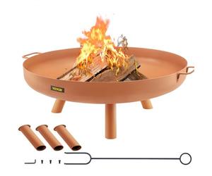 VEVOR Braciere Ciotola Rotonda in Acciaio al Carbonio del Fuoco per Giardino Campeggio Cortile Spiaggia Diametro 77cm, Ciotola 77cm del Braciere da Esterno in Acciaio Profondità 15cm per BBQ Campeggio