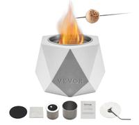 VEVOR Braciere da Tavolo,Tavolo in Cemento Caminetto Decorazione per Interni Esterni, Bruciatore Portatile ad Alcol denaturato Smores Maker, Mini Braciere Patio Balcone con Estintore Chiaro Grigio