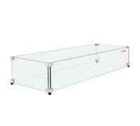 VEVOR Braciere Paravento Vetro Temperato 76,2 x 35,6 x 19,1 cm 0,8 cm Spessore