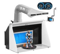 VEVOR Cabina di Verniciatura ad Aerografo, Doppia Ventola, 545 x 475 x 370 mm, Kit Cabina per Spruzzatura Vernice con 3 Luci a LED e Tubo di Prolunga per Scarico, per Dipingere Modelli, Arti