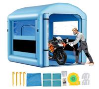 VEVOR Cabina di Verniciatura Gonfiabile 3 x 2,5 x 2,5 m, Tenda per Cabina di Vernice a Spruzzo con Ventilatore da 550W Filtraggio d'Aria Finestra in PVC, Tetto Rotondo, per Automobilistici