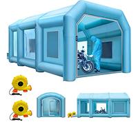 VEVOR Cabina di Verniciatura Gonfiabile 9x6x4 m, Tenda di Verniciatura Gonfiabile per Auto, con Sistema di Filtrazione con Ventilatore, Realizzata in Oxford e PVC