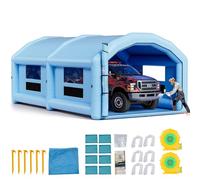 VEVOR Cabina di Verniciatura Spray Gonfiabile 10 x 6 x 4 m, Tenda Spray di Verniciatura a Spruzzo Ventilatori da 950 W e 1100 W, Tetto Rotondo, Tessuto Oxford, Automobilistici