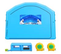 VEVOR Cabina Gonfiabile per Verniciatura a Spruzzo, Cabina Portatile 7 x 4 x 2,75 m, con Soffiatori da 550W a 750W e Filtro in Cotone, con Tetto ad Arco, Colore Blu, per Veicoli Taglia Media e Mobili