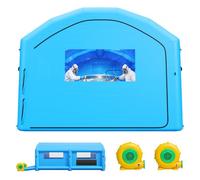 VEVOR Cabina Gonfiabile per Verniciatura a Spruzzo, Cabina Portatile 7 x 4 x 2,75 m, con Soffiatori da 550W a 750W e Filtro in Cotone, con Tetto ad Arco, Colore Blu, per Veicoli Taglia Media e Mobili
