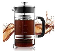 VEVOR Caffettiera a Pistone Francese, Caffettiera Francese French Press da 1 Litro in Vetro Borosilicato con Filtro in Acciaio Inox, per Caffè o Tè, Viaggio, Cucina, Ristorante, Colore Argento