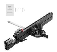 VEVOR Calibro per Troncatrice di Precisione, Fessura Standard, Calibro per Troncatrice da Tavolo Lega di Alluminio con Griglia 15 Fermi Angolari, Pistone Caricato a Molla Regolabile Disco Rimovibile