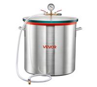 VEVOR Camera a Vuoto in Lega di Alluminio, Secchio a Vuoto 56,8 Litri di Degassamento Sottovuoto per Stampaggio di Resine Stabilizzazione di Legno, Epossidiche Olio Essenziale, Coperchio in Vetro