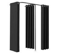 VEVOR Camerino di Prova da 200 x 100 x 200 cm Spogliatoio Portatile con Tende Spesse in Poliestere, Doppi Camerini con Tende Divisorie, per Boutique, Centri Commerciali, Studi, Sartorie e Uffici, Nero