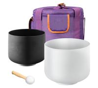 VEVOR Campane tibetane in cristallo 2 pezzi – note A e F, Ø 8/10 pollici, con borsa, per meditazione