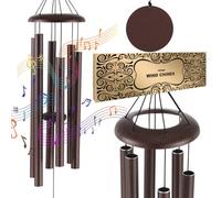 VEVOR Campanelli Eolici per Esterni 1143 mm Campanelli Eolici dai Toni Profondi con 6 Tubi, Campanelli Eolici Commemorativi per Anniversario, Decorazioni per Patio, Portico, Giardino e Cortile, Bronzo