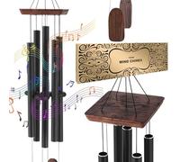 VEVOR Campanelli Eolici per Esterni 1220 mm Campanelli Eolici dai Toni Profondi con 5 Tubi, Campanelli Eolici Commemorativi per Anniversario, Decorazioni per Patio, Portico, Giardino e Cortile, Nero