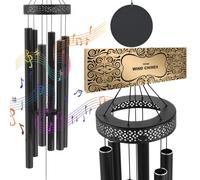 VEVOR Campanelli Eolici per Esterni 1473 mm Campanelli Eolici dai Toni Profondi con 6 Tubi, Campanelli Eolici Commemorativi per Anniversario, Decorazioni per Patio, Portico, Giardino e Cortile, Nero