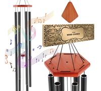 VEVOR Campanelli Eolici per Esterni 1524 mm Campanelli Eolici dai Toni Profondi con 6 Tubi, Campanelli Eolici Commemorativi per Anniversario, Decorazioni per Patio, Portico, Giardino e Cortile, Nero