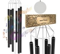 VEVOR Campanelli Eolici per Esterni 1677 mm Campanelli Eolici dai Toni Profondi con 6 Tubi, Decorazioni per Patio, Portico, Giardino e Cortile, Nero