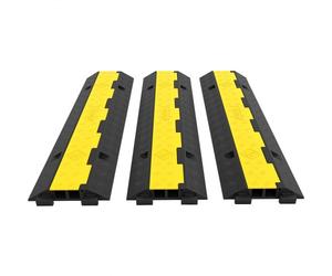 VEVOR Canalina Passacavi Pedane Passacavo 3 Pezzi Per 101x24,5x5cm Passacavo A Pavimento In Gomma 2 Slot Capacità 5T Per Passacavo Per Pavimento